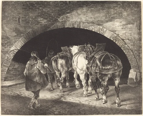 Adelphi Wharf by Théodore Gericault, print, 1821