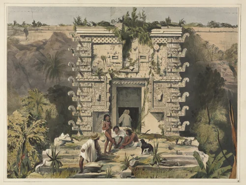 Gateway of the Great Teocallis, Uxmal by Frederick Catherwood, print
