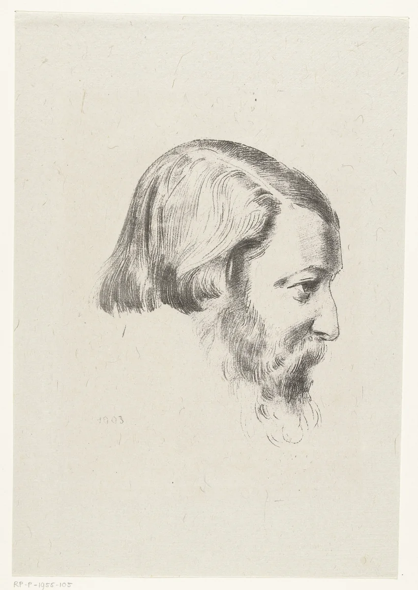 Portret van Paul Serusier by Odilon Redon, print, 1903