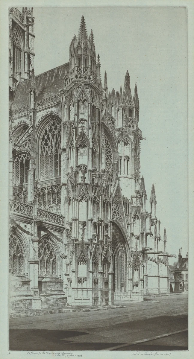 Memento Vivere, Notre Dame, Evreux by John Taylor Arms, print, 1947