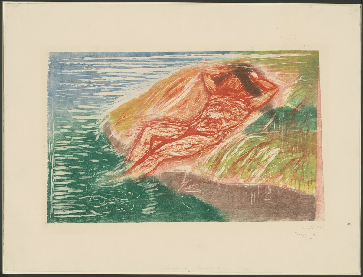 Sunbathing I by Edvard Munch, print, 1915