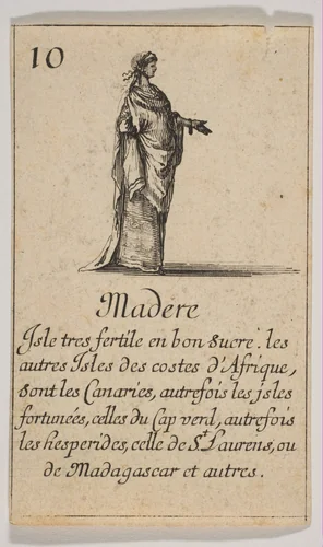 Madere, from "Jeu de la Géographie" by Stefano della Bella, print, 1644