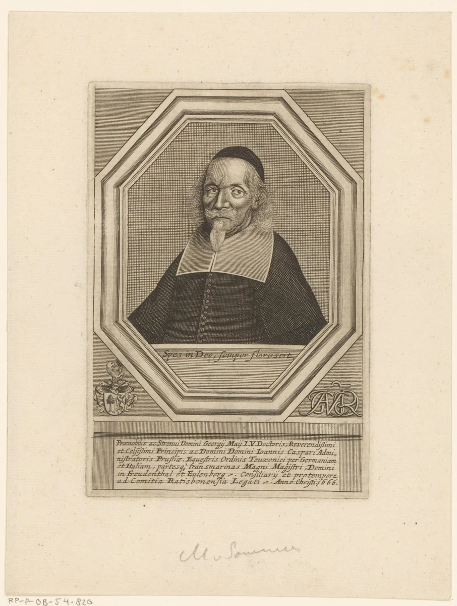 Portret van Georg May by Matthias van Sommer, print, 1666