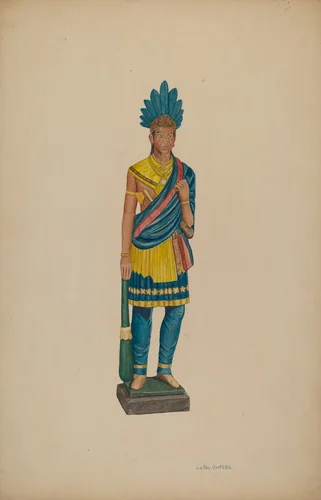 Cigar Store Indian by LeRoy Griffith, index of american design, 1941