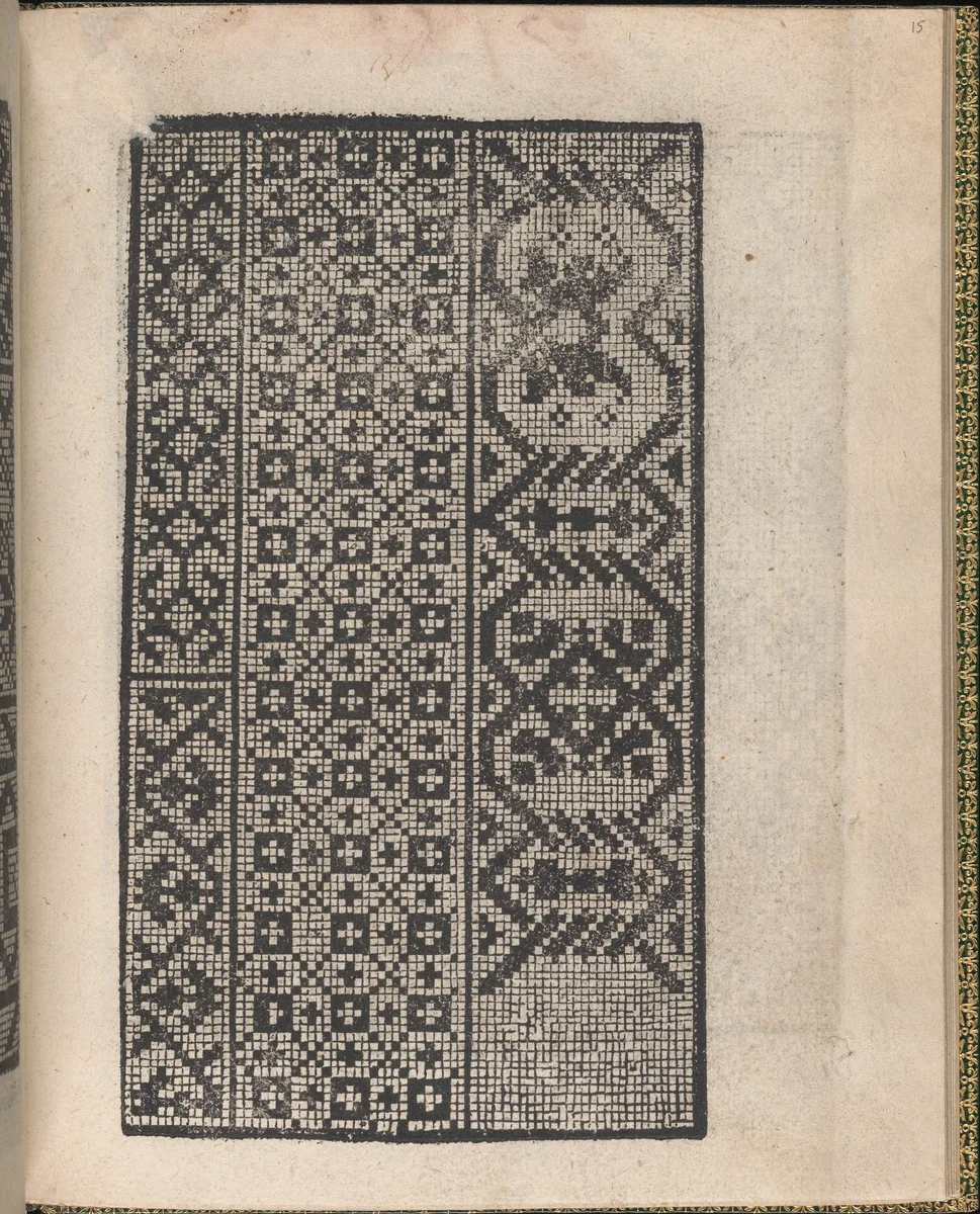Ornamento delle belle & virtuose donne, page 8 (verso) by Matteo Pagano, book, 1554