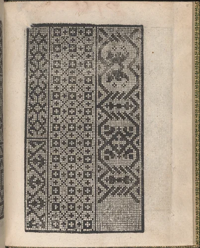 Ornamento delle belle & virtuose donne, page 8 (verso) by Matteo Pagano, book, 1554