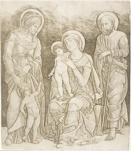 The Holy Family with the Infant Saint John by Giovanni Antonio da Brescia, print, 1500-1510