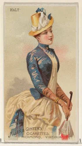 Halt, from the Parasol Drills series (N18) for Allen & Ginter Cigarettes Brands by Allen & Ginter, print, 1888