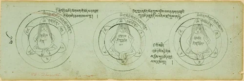 Page from a Manuscript with Diagrams Protecting against Children's Illnesses by Tibet, drawing, 1799-1899