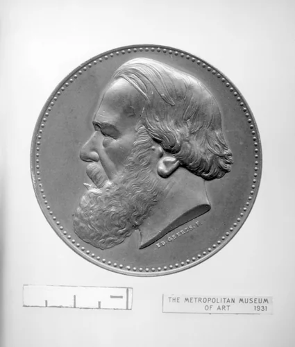 Professor Joseph Van Beneden of Louvain (1809–1894) by Edouard Louis Geerts, metalwork, 1800-1899