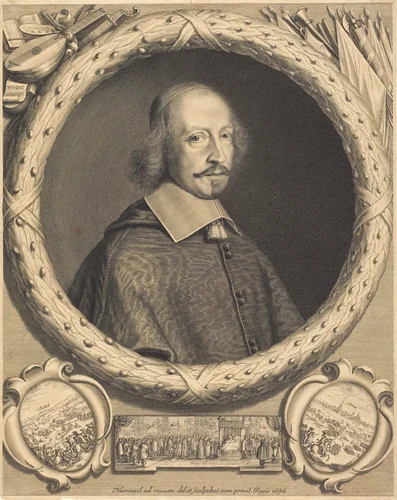 Cardinal Jules Mazarin by Robert Nanteuil; Israël Silvestre, print, 1656
