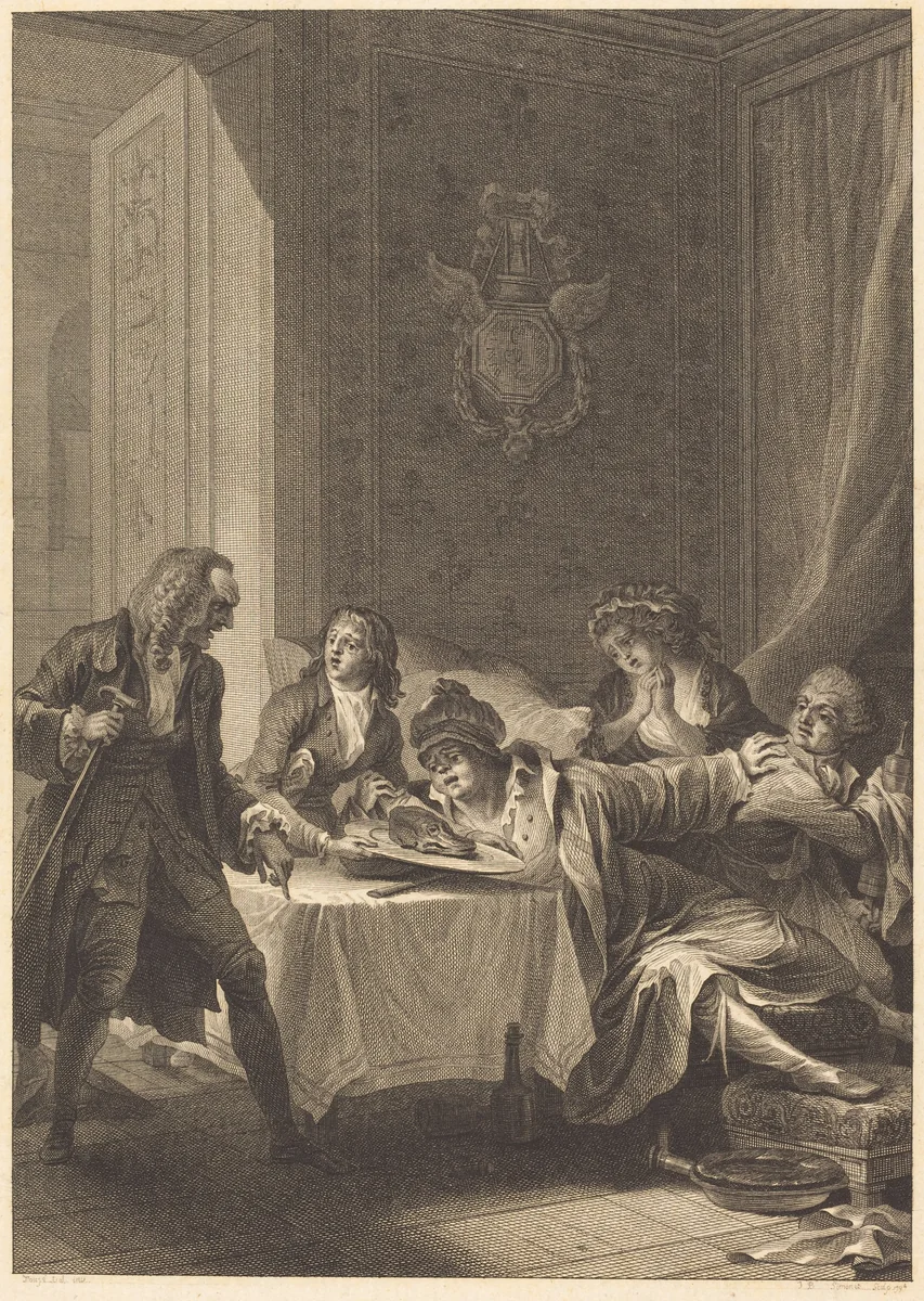 Le glouton by Jean Baptiste Blaise Simonet, print, 1794