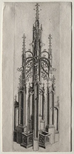 Design for a Gothic Fountain by Master W with the Key, print, 1465-1475