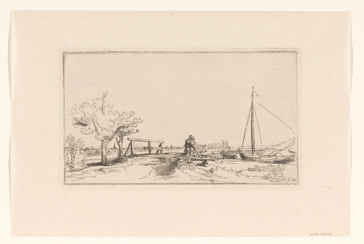 Het bruggetje van Six by Ignace-Joseph de Claussin, print, 1807-1809