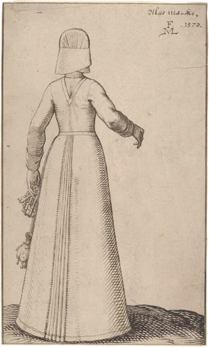 A Woman from Altmark by Melchior Lorck, drawing, 1570