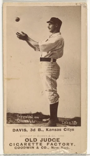 James J. "Jumbo" Davis, 3rd Base, Kansas City Cowboys, from the Old Judge series (N172) for Old Judge Cigarettes by Goodwin & Company, photograph, 1888