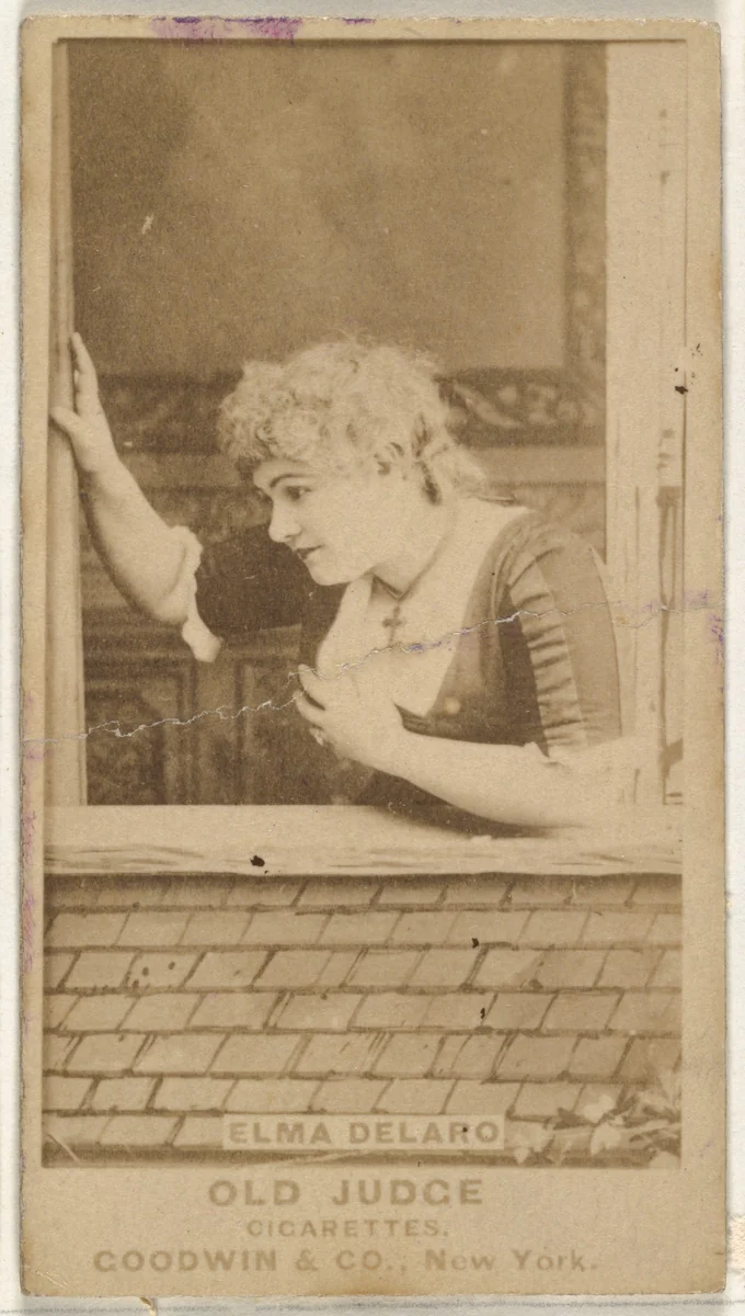Elma Delaro, from the Actors and Actresses series (N171) for Old Judge Cigarettes by Goodwin & Company, photograph, 1886-1890