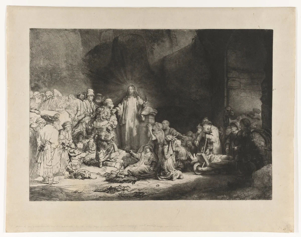 Christ Healing the Sick (‘Hundred Guilder Print’) by Rembrandt van Rijn, print, 1648