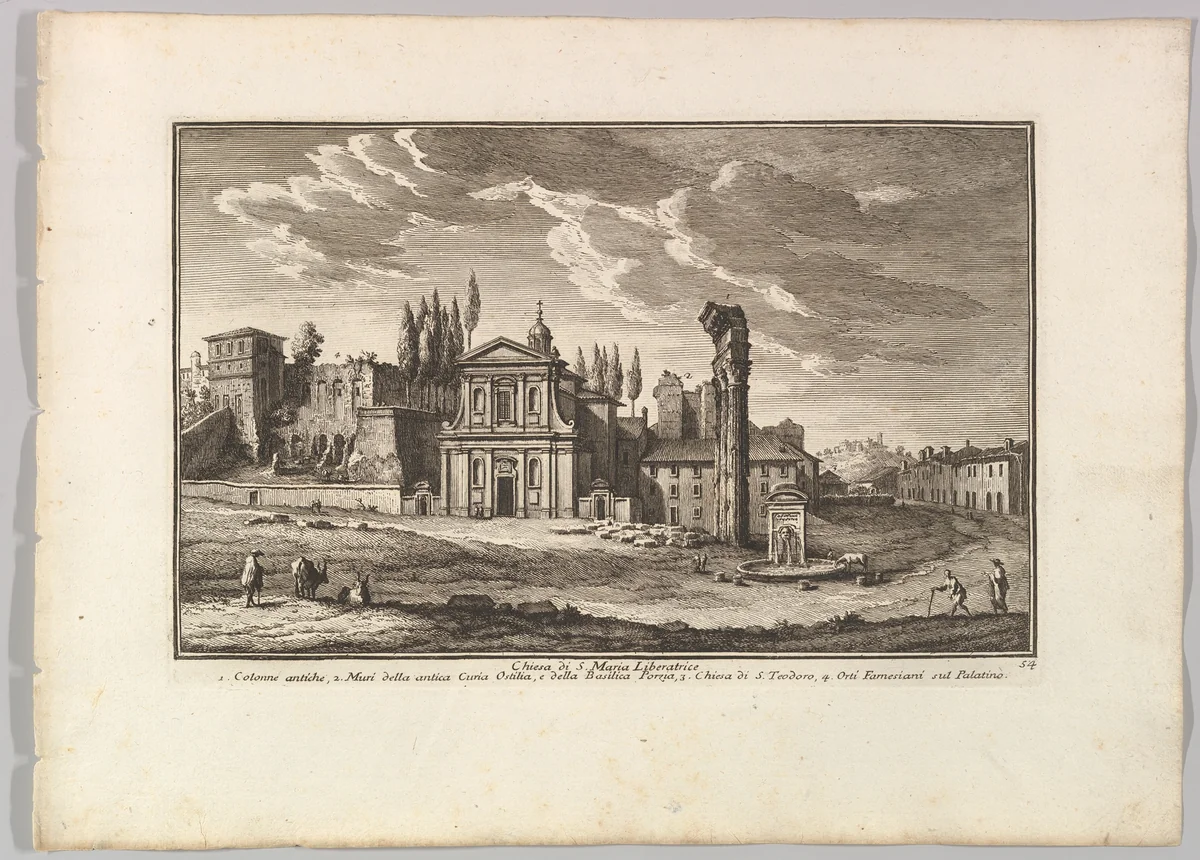Chiesa di S. Maria Liberatrice, Plate 54 from Raccolta Delle Più Belle Veduta Antiche, E Moderne Di Roma... by Giuseppe Vasi, print, 1786