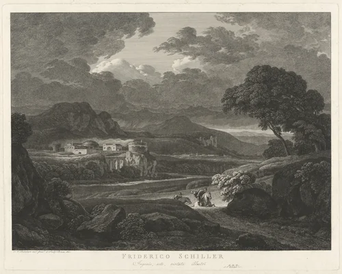The Great Heroic Landscape, Dedicated to Schiller by Johann Christian Reinhart, print, 1800