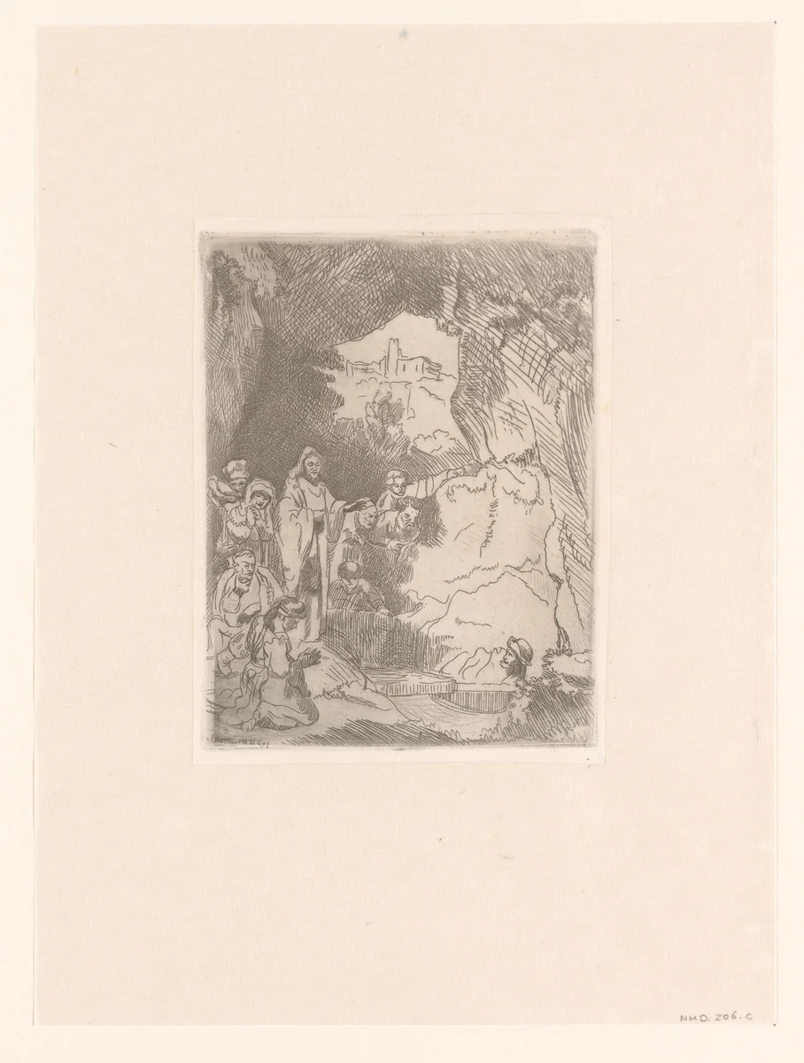 The raising of Lazarus: small plate by anonymous, print, 1642
