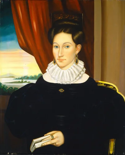 Connecticut Sea Captain's Wife by Isaac Sheffield, painting, 1833