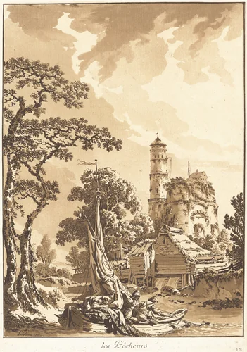 Les Pêcheurs (The Fishermen) by Jean Baptiste Le Prince, print, 1771