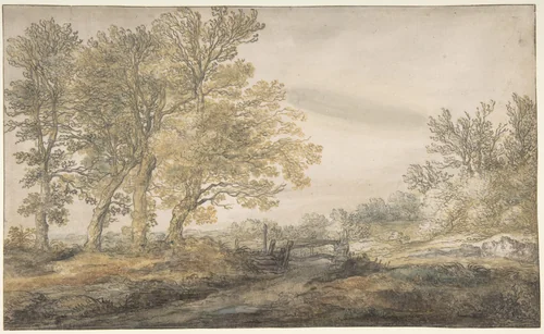 Landscape with Trees by Aelbert Cuyp, drawing, 1635-1691