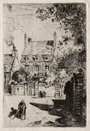 In Province: The House at Orléans by Félix Hilaire Buhot, print, 1870-1880