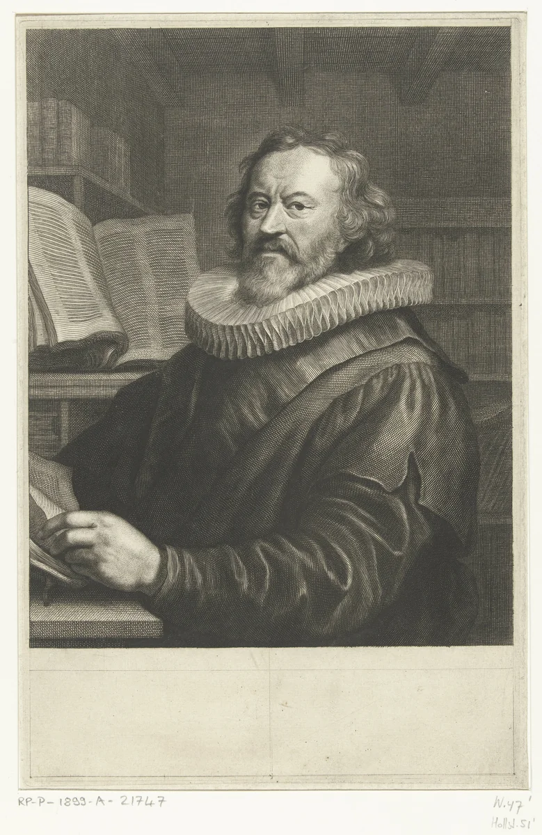Portret van Gerardus Joannes Vossius by Abraham Bloteling, print, 1660-1690