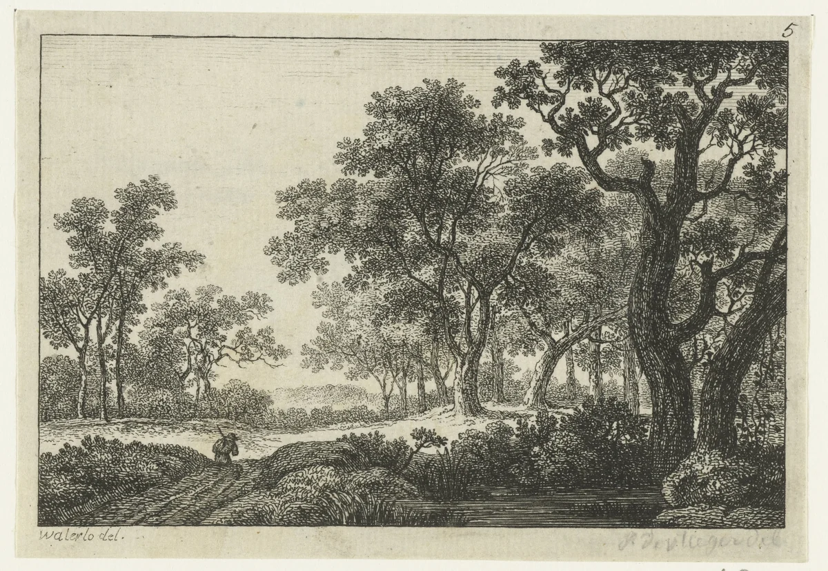 Pad door het bos by anonymous, print, 1610-1703