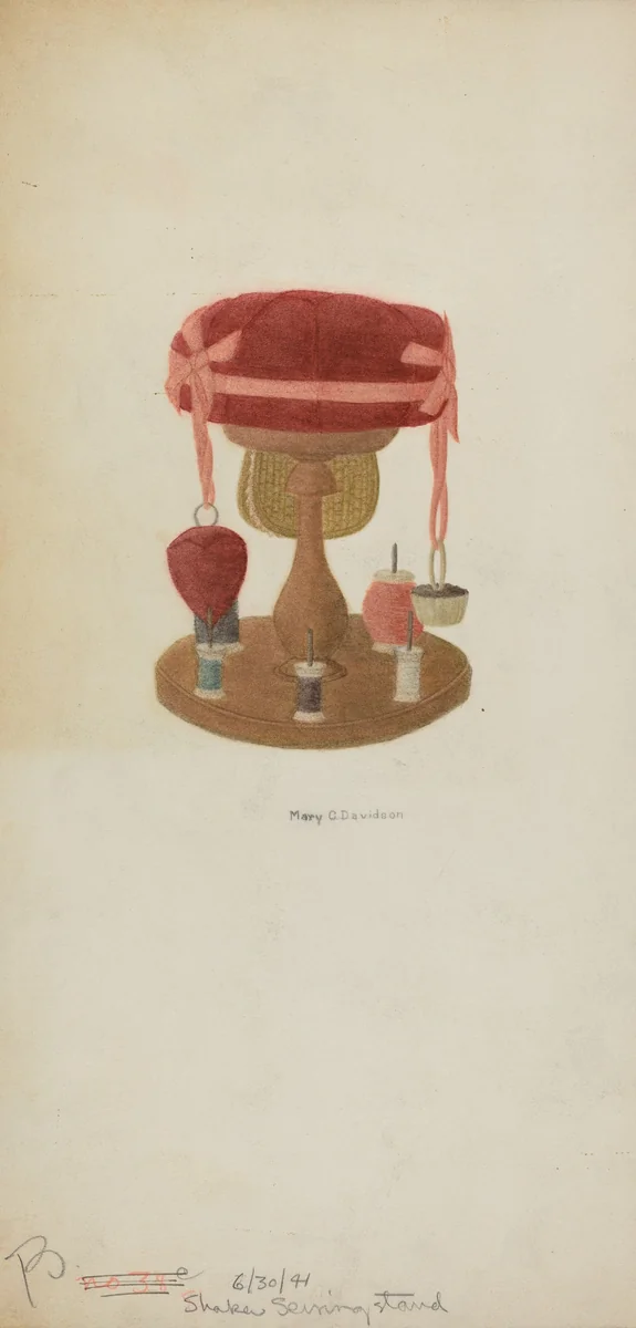 Sewing Stand by Mary C. Davidson, index of american design, 1941