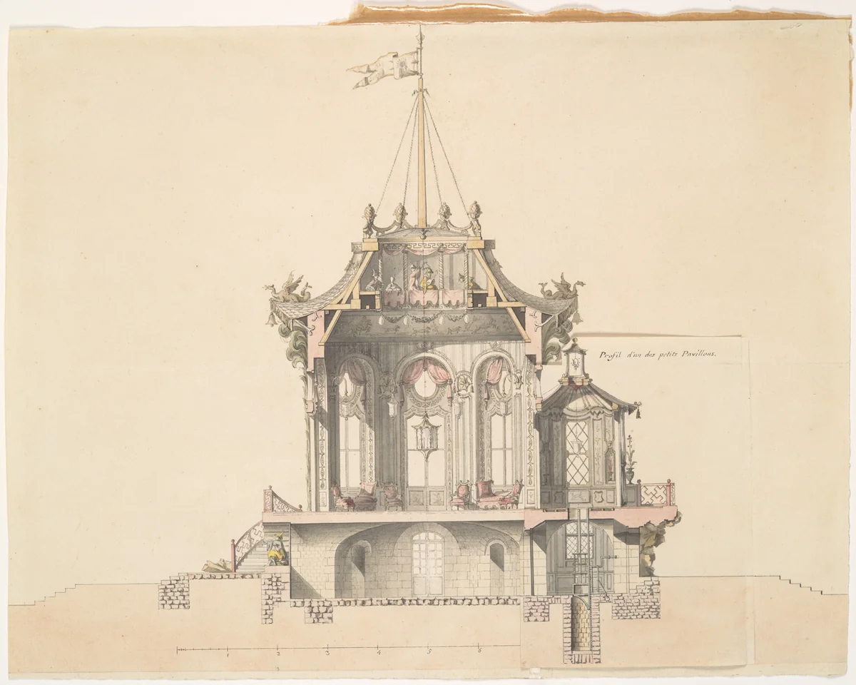 Project for a Chinese Pavillion by Michel Barthelemy Hazon, drawing, 1730-1818