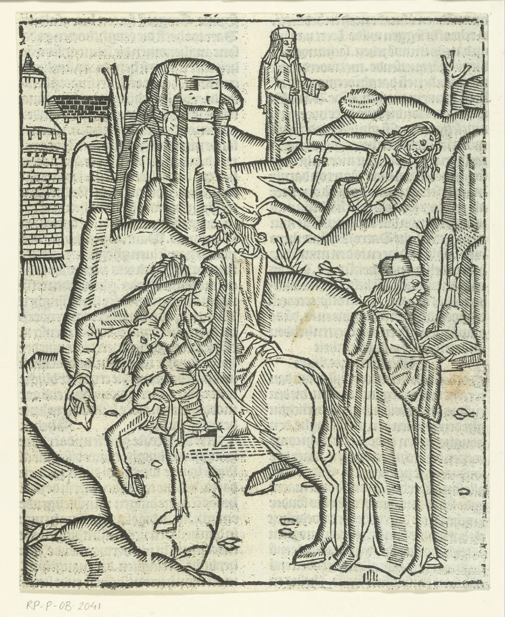 Historie van de barmhartige Samaritaan by Unknown, print, 1480-1500
