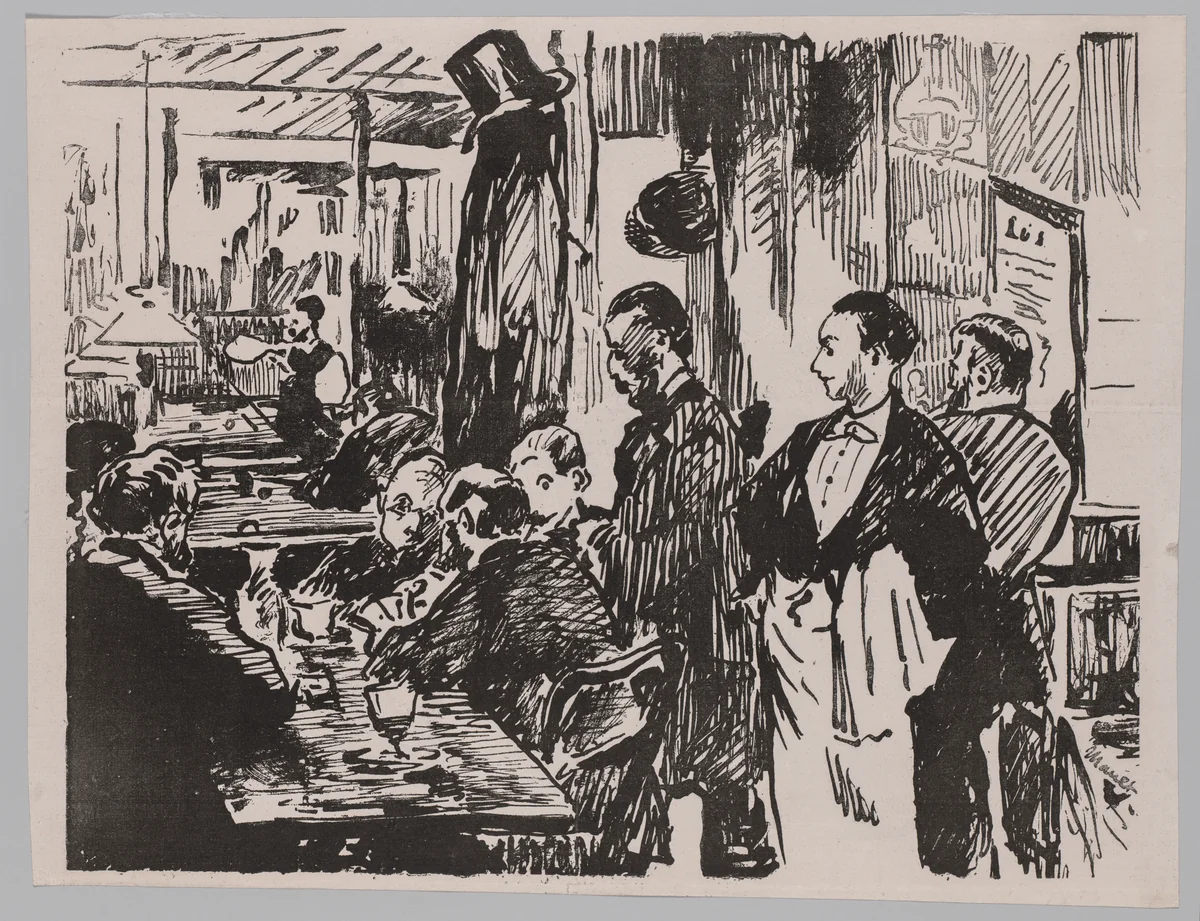 At the Café by Edouard Manet, print, 1874