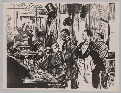 At the Café by Edouard Manet, print, 1874