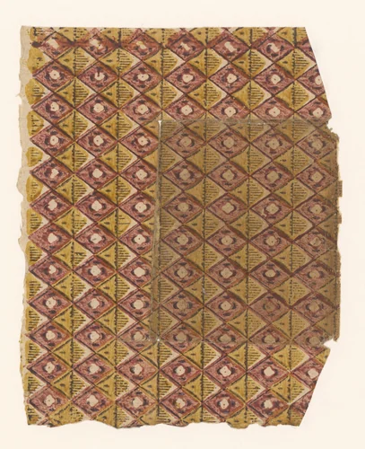 Blad met banenpatroon van ruitmotief by anonymous, other, 1750-1900