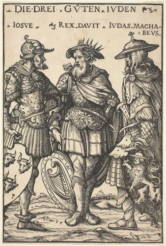 Joshua, David and Judas Maccabaeus by Hans Burgkmair, print, 1516