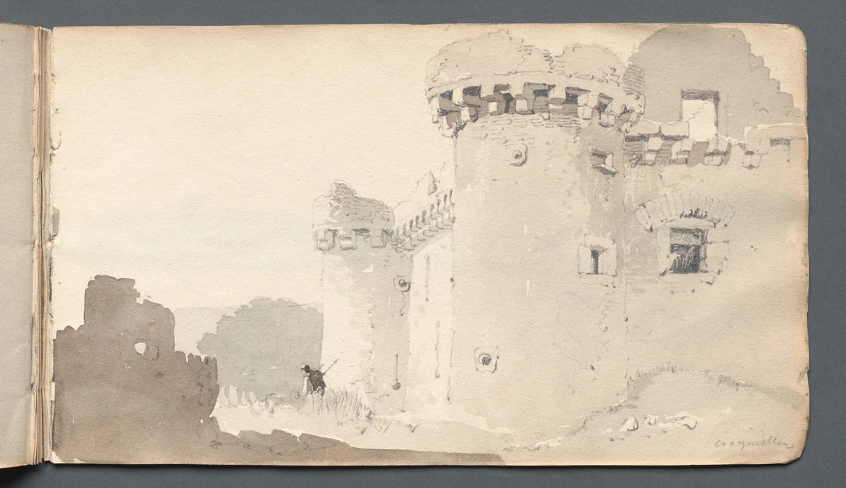 Sketchbook: "Ruined Castle" by Samuel Prout, book, 1814