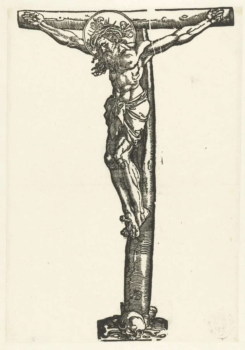 Kruisiging by anonymous, print, 1480-1520