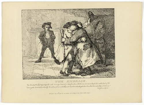 The Embrace, from Boswell's Tour of the Hebrides by Thomas Rowlandson, print, 1786