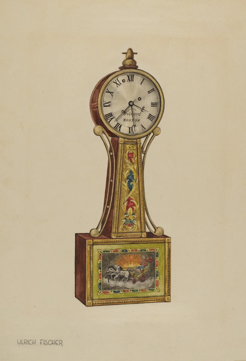 Banjo Clock by Ulrich Fischer, index of american design, 1937