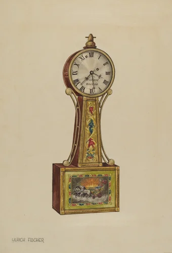 Banjo Clock by Ulrich Fischer, index of american design, 1937