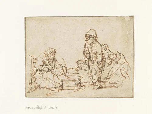 The Pancake Woman by Rembrandt van Rijn, drawing, 1635