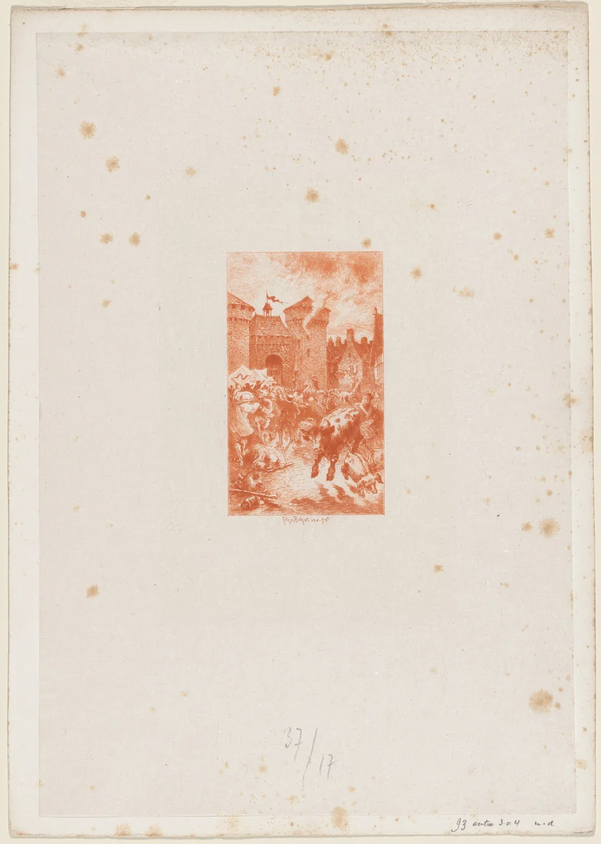 A cette lueur soudaine... by Félix-Hilaire Buhot, print, 1847-1898