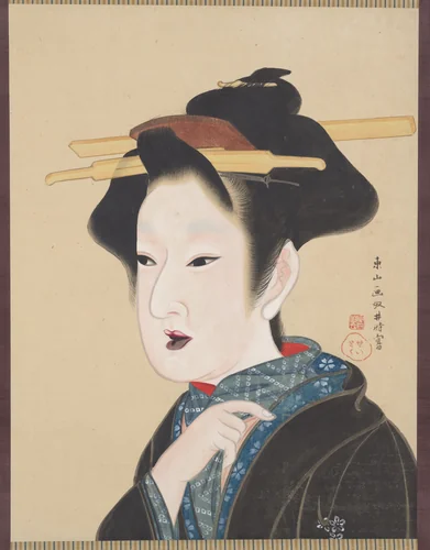 A Beauty by Gion Seitoku, painting, 1800-1830