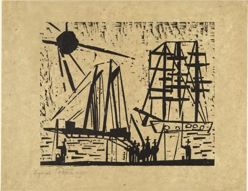 Anglers (Angler) by Lyonel Feininger, print, 1919