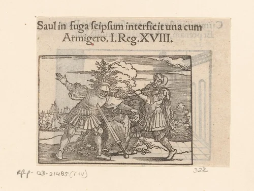 Dood van Saul by anonymous, print, 1530-1533