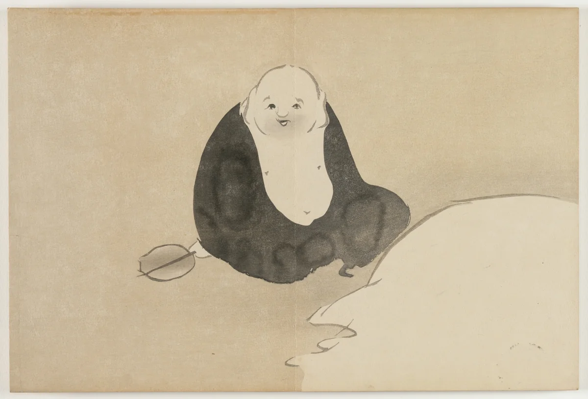 Flowers of a Hundred Worlds (Momoyogusa): Hotei (Hotei) by Kamisaka Sekka, book, 1909-1910