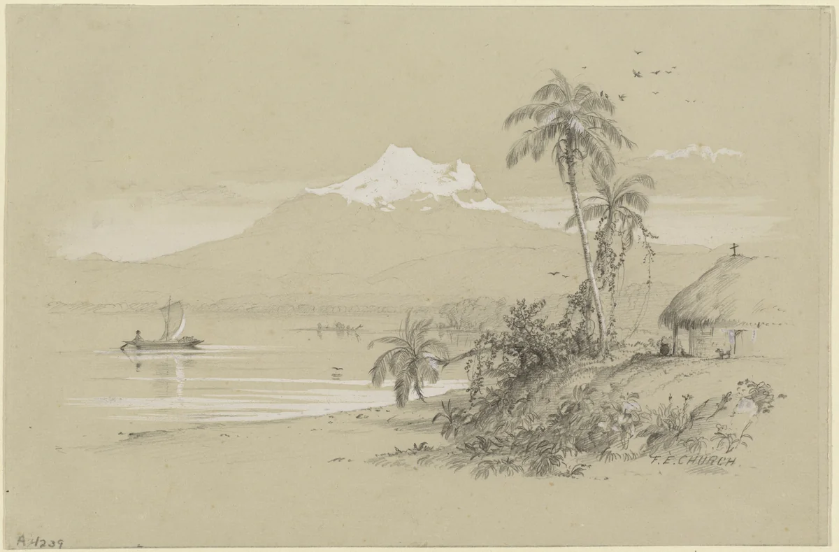 Magdalena River, New Granada, Equador by Frederic Edwin Church, drawing, 1853
